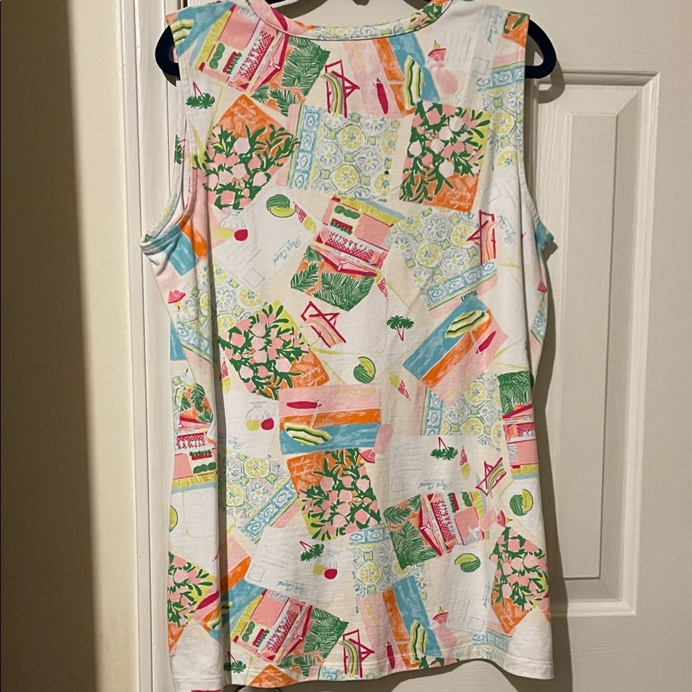 Denim&Co Colorful Patterned Tank Top - Picture 3 of 9
